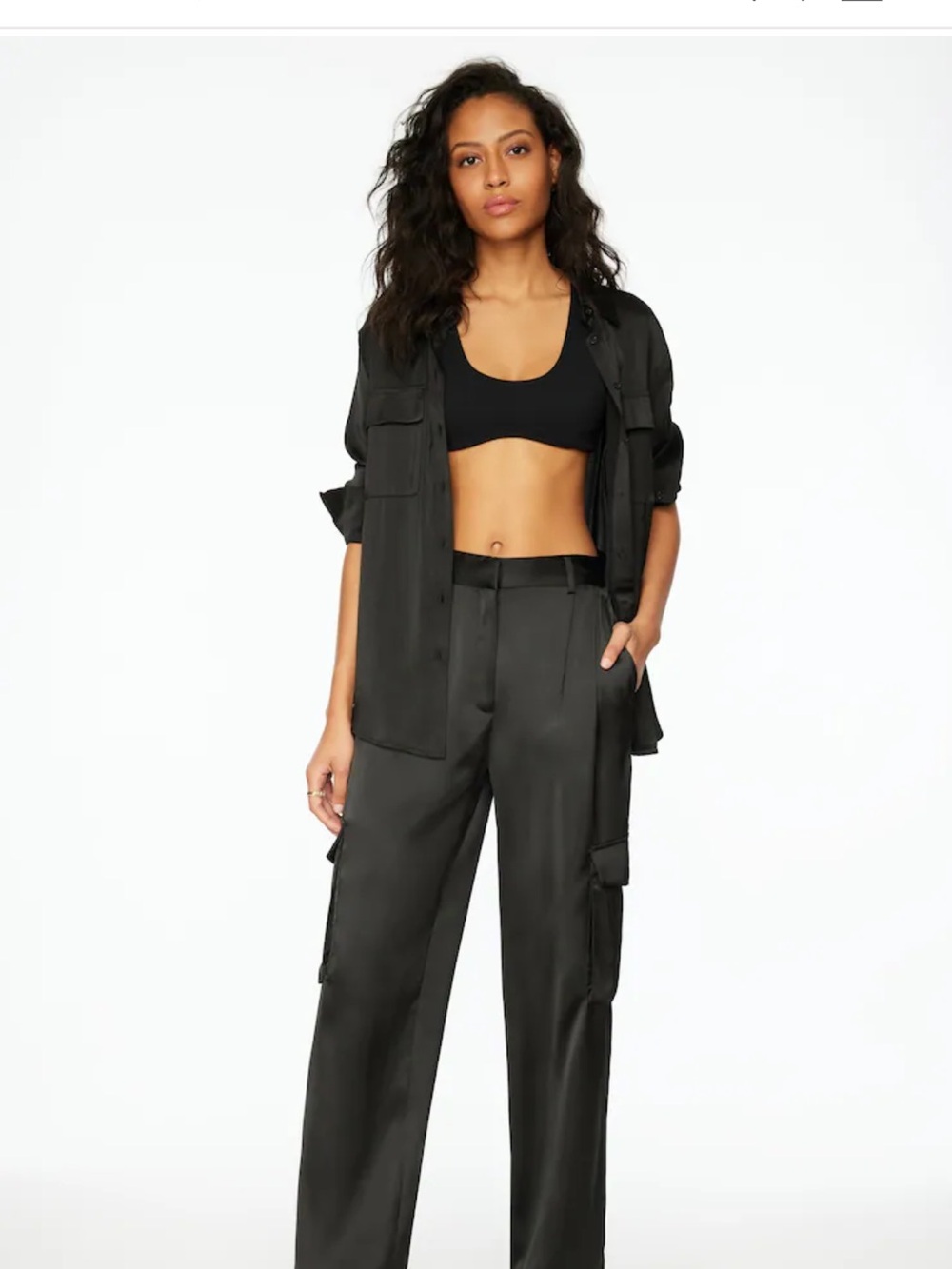 Dynamite Wide-Leg Cargo Pants in Black